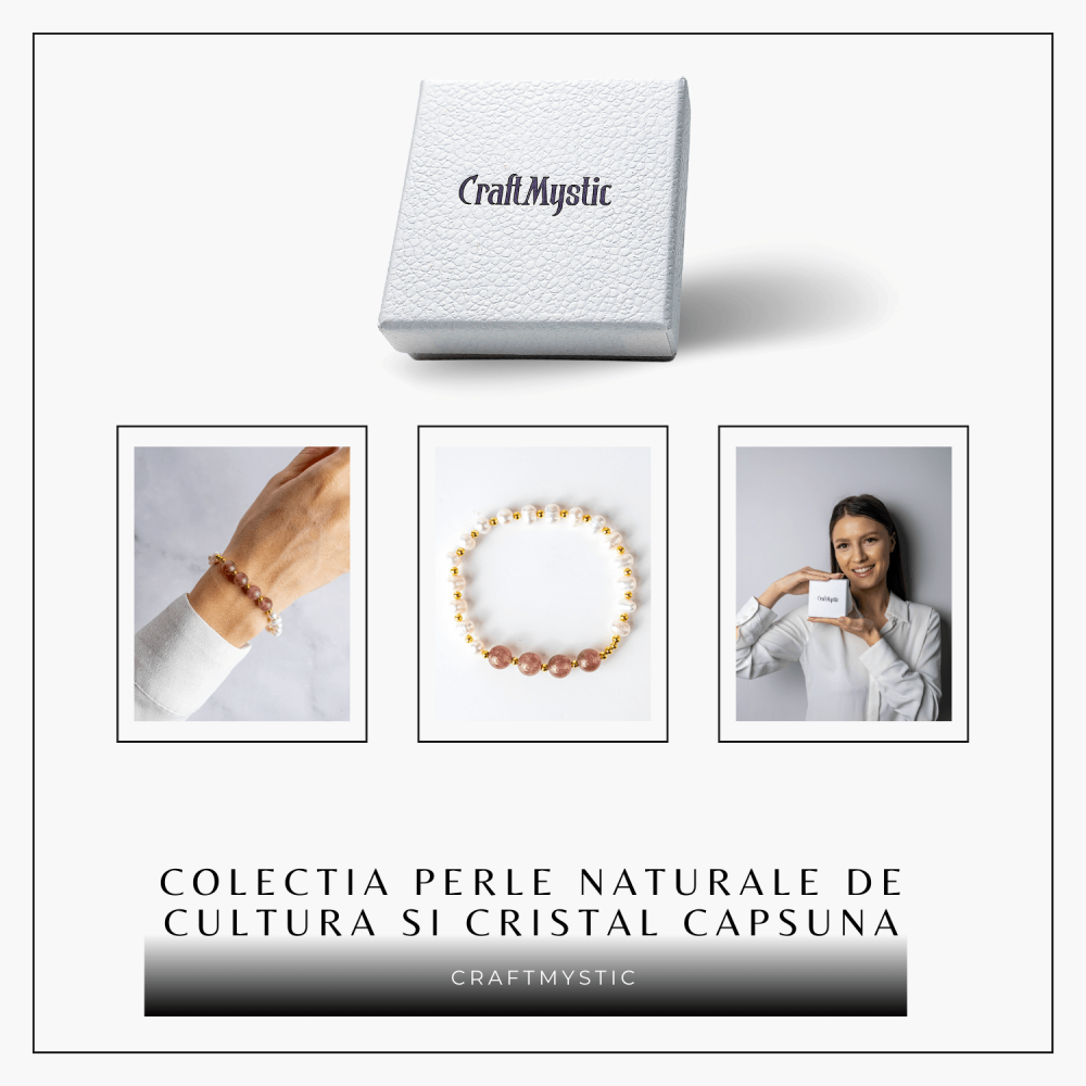 Echilibru Emotional si Puritate – Bratara cu Perle si Cristal capsuna [7]
