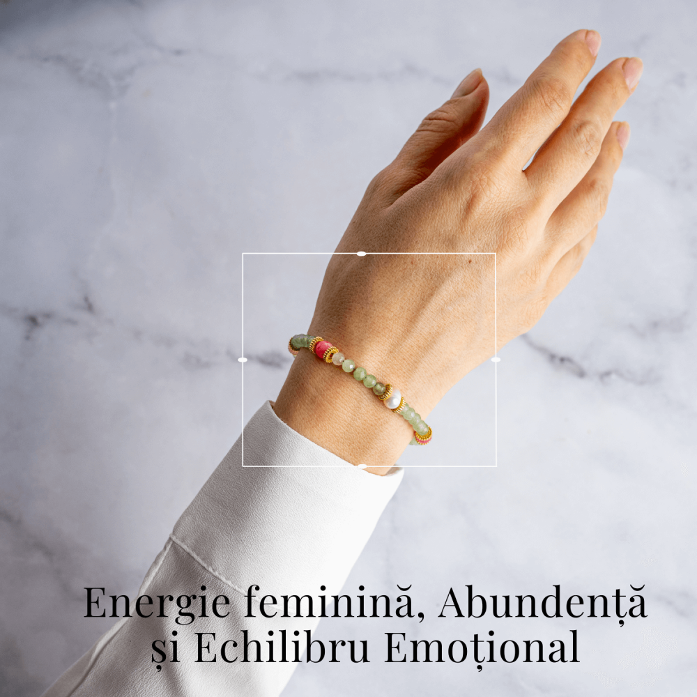 Prosperitate si Feminitate – Bratara cu Cristale de Peridot si Perla [2]