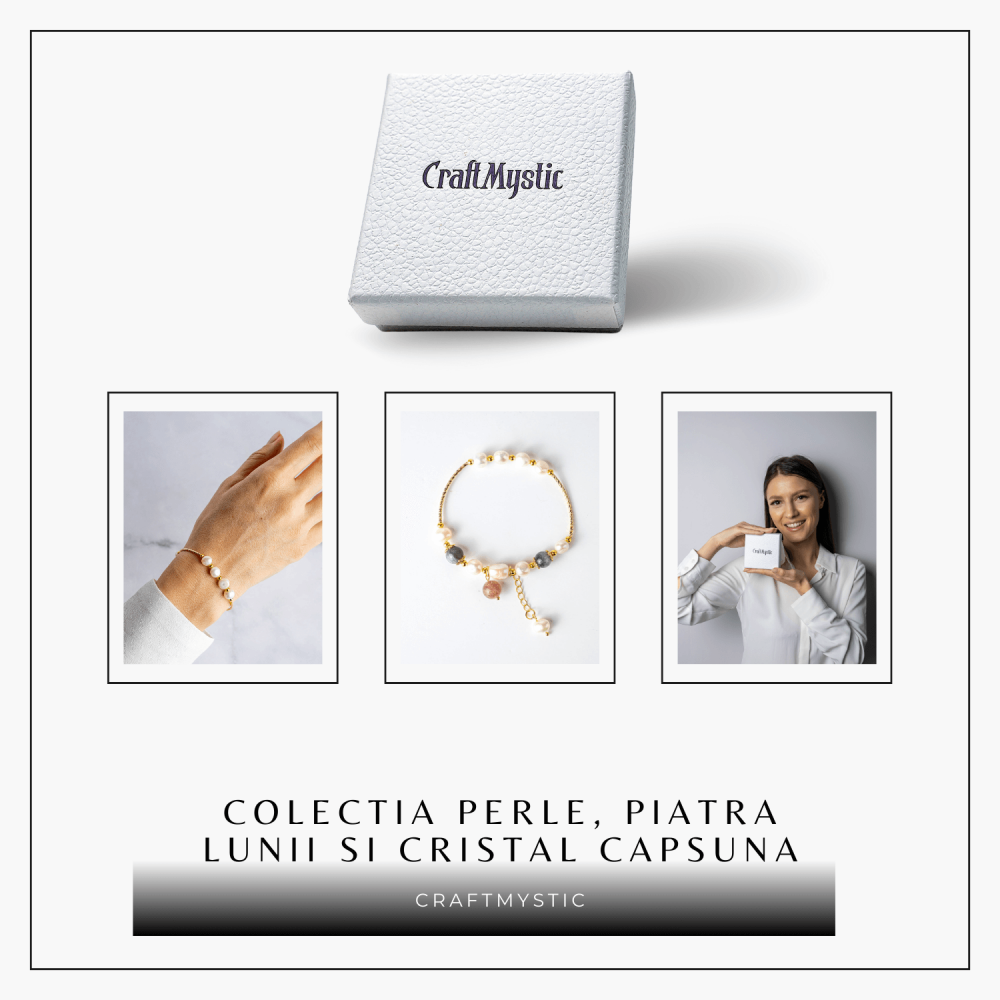 Energie Feminina– Bratara cu Perle, Piatra lunii si Cristal Capsuna [7]