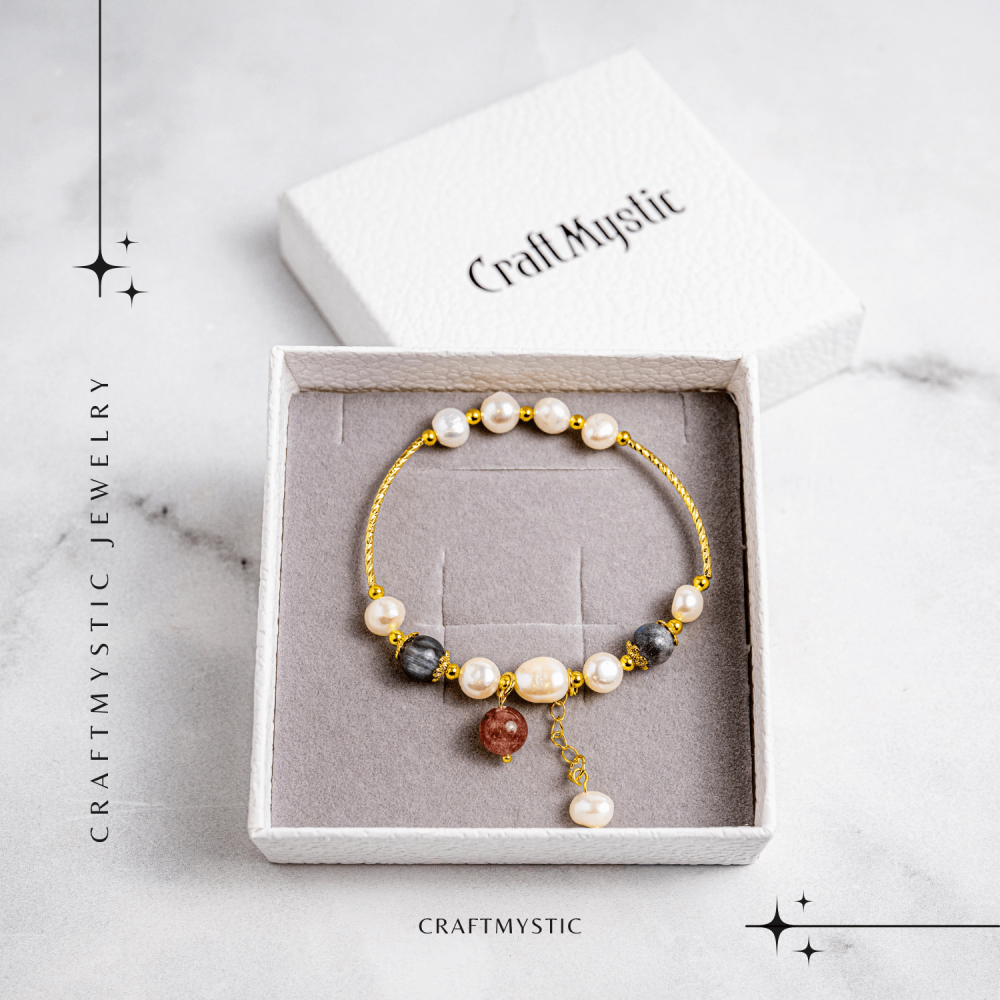 Energie Feminina– Bratara cu Perle, Piatra lunii si Cristal Capsuna [8]