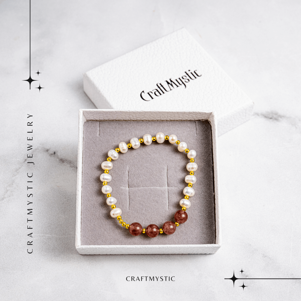 Echilibru Emotional si Puritate – Bratara cu Perle si Cristal capsuna [8]