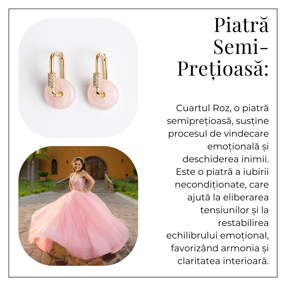 Feminitate si Echilibru – Cercei cu Cuart Roz si Model Pi [6]