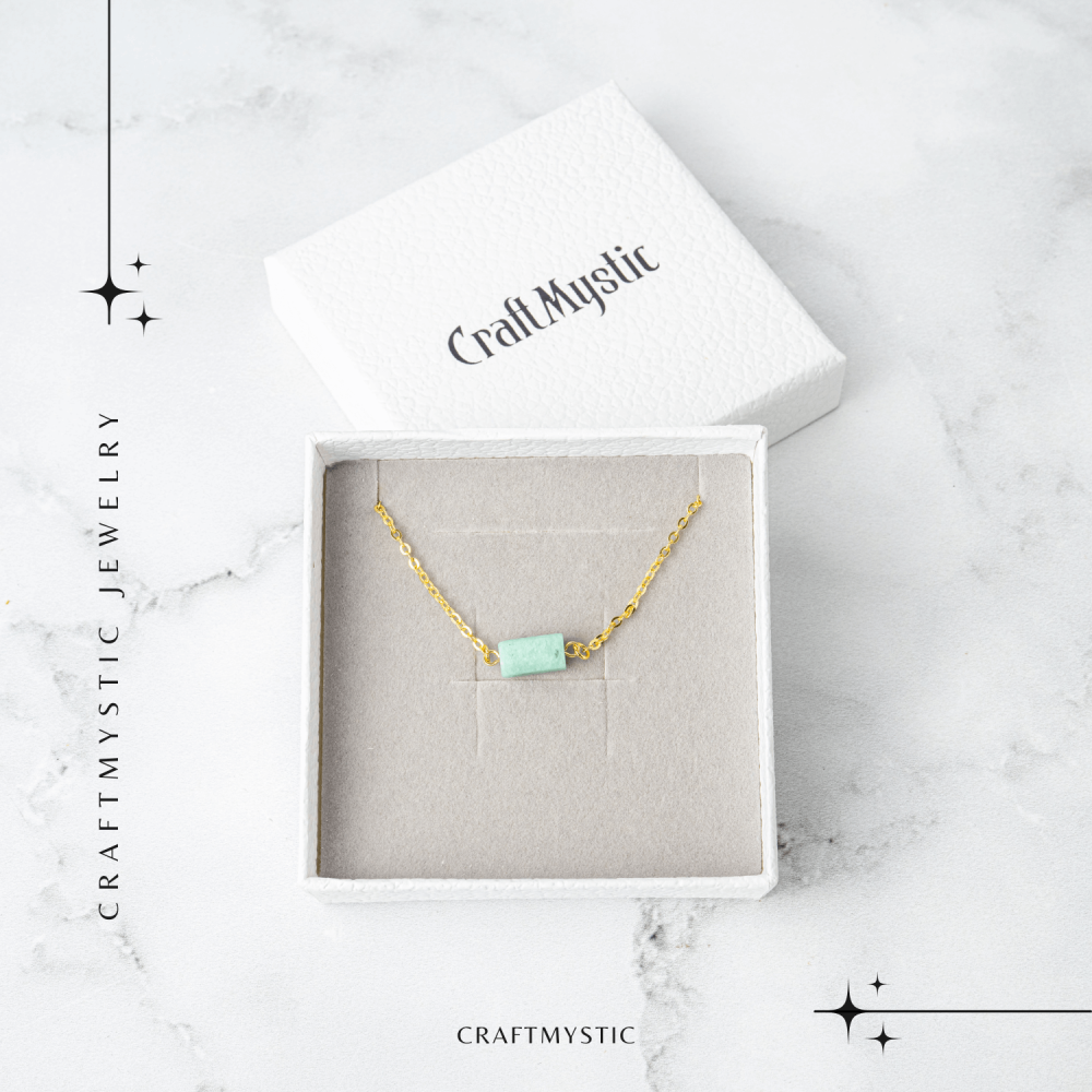 Calm si Echilibru – Colier cu Pandantiv Hexagonal din Amazonit Natural pe Lant de Cupru [7]