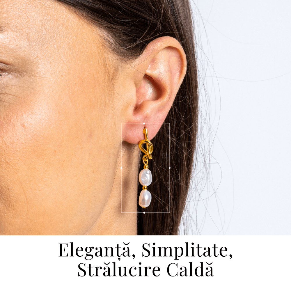 Bijuterie feminina, cercei cu perle de cultura – Rafinament si simplitate aurie [2]