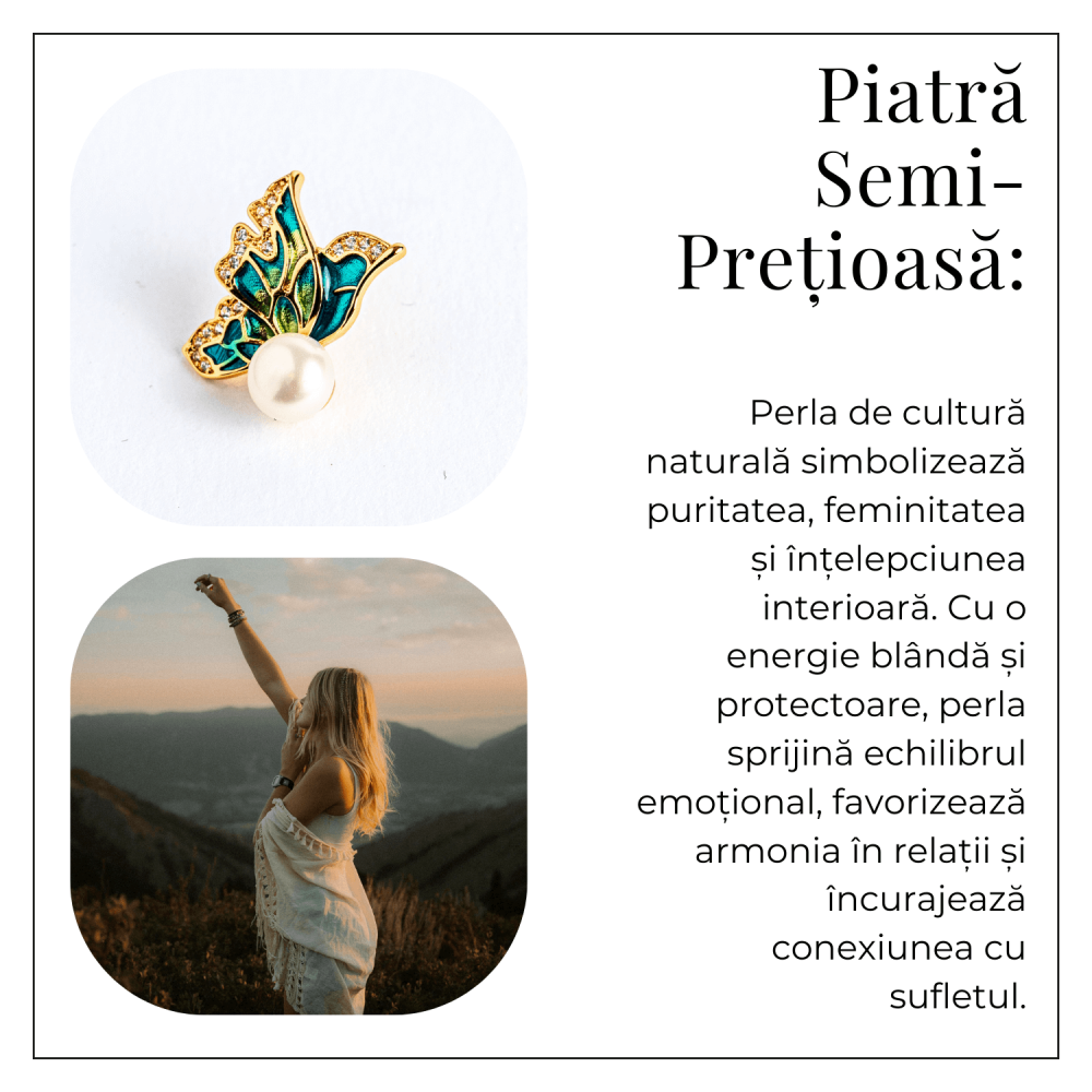 Eleganta care zboara – Cercei cu perla naturala si pasarele aurii [6]