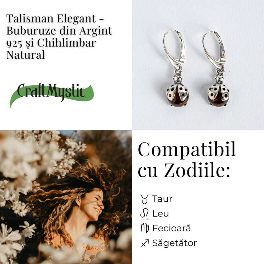 Buburuze Solare – Cercei cu chihlimbar natural si montura din argint 925 [4]