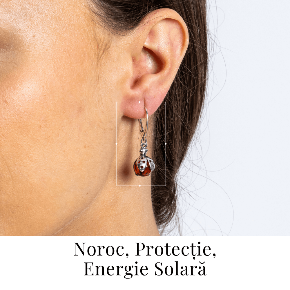 Buburuze Solare – Cercei cu chihlimbar natural si montura din argint 925 [2]