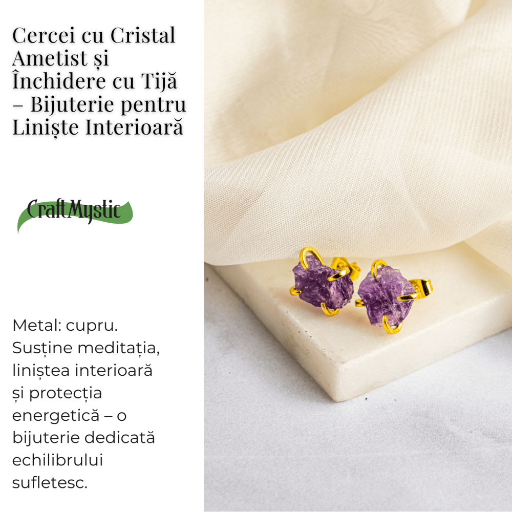Puterea Linistii – Cercei cu Ametist si Inchidere cu Tija [3]