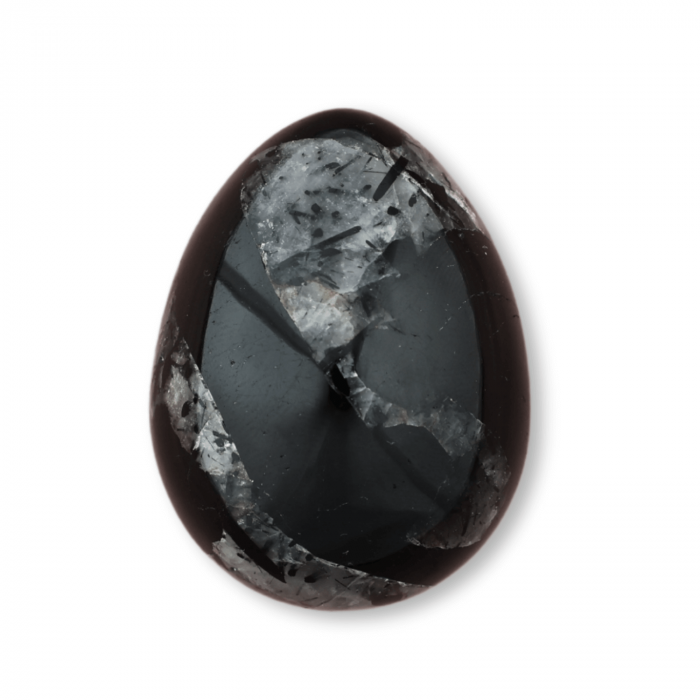 Ou Handmade de 50mm din Piatra Naturala de Turmalina Neagra [1]