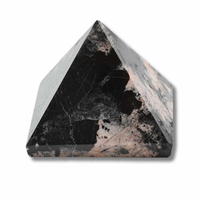 Piramida Sculptata Manual 60mm din Piatra de Turmalina Neagra cu Rutil Naturala [8]