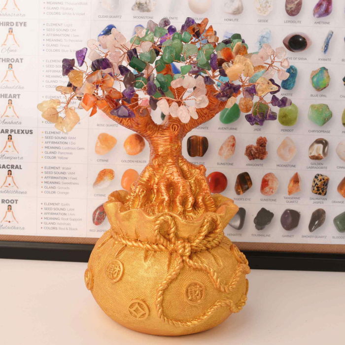 Bonsai cu cristale naturale mixte, supranumit "copacul banilor" - Copacelul cu inaltimea de 25 cm reprezinta cadoul perfect pentru prosperitate, succes, Feng Shui" [4]