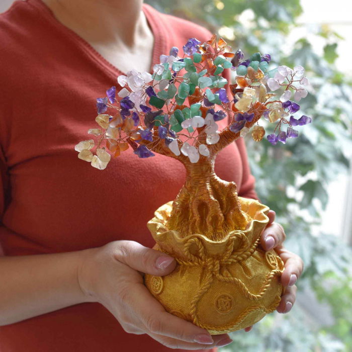 Bonsai cu cristale naturale mixte, supranumit "copacul banilor" - Copacelul cu inaltimea de 25 cm reprezinta cadoul perfect pentru prosperitate, succes, Feng Shui" [3]