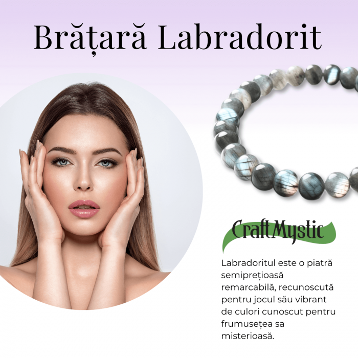 Bratara Elastica cu Margele Naturale de 6mm din Labradorit [2]