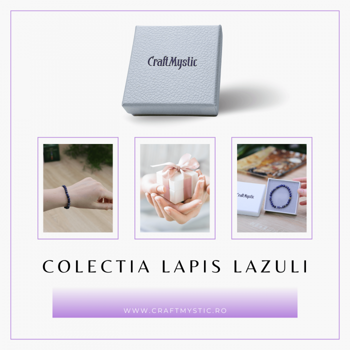 Bratara Elastica cu Margele Naturale de 6mm din Lapis Lazuli [4]