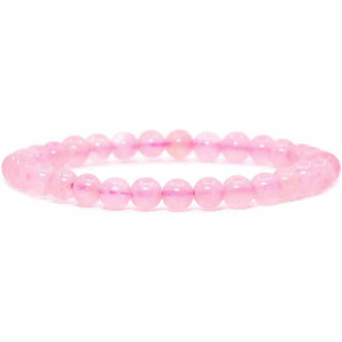 Bratara Elastica cu Margele 6mm din Cuart Roz Semipretios [1]