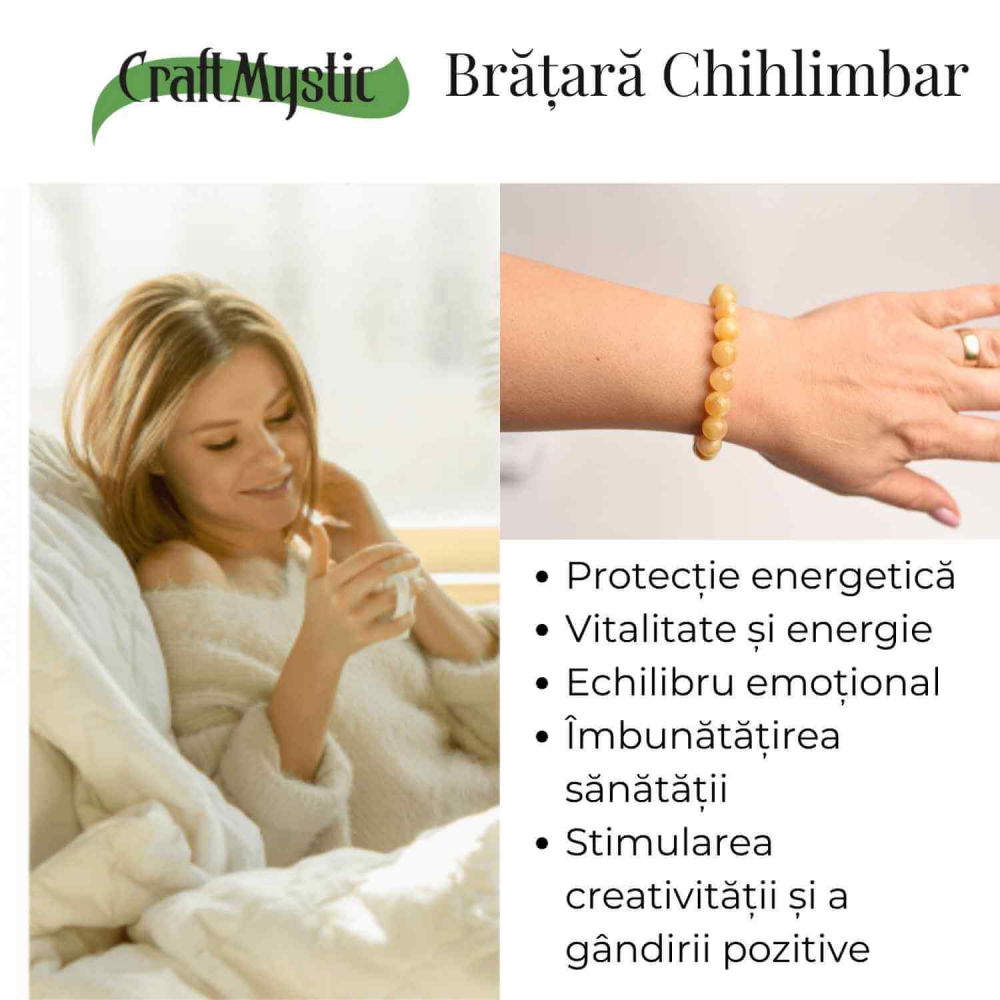 Bratara 10mm Chihlimbar Galben – Energie pozitiva si protectie naturala [3]