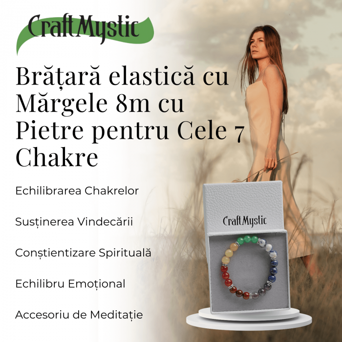 Bratara a 7 Chakre cu Margele de 12 mm din Pietre Semipretioase Naturale - Echilibru si Vindecare [8]