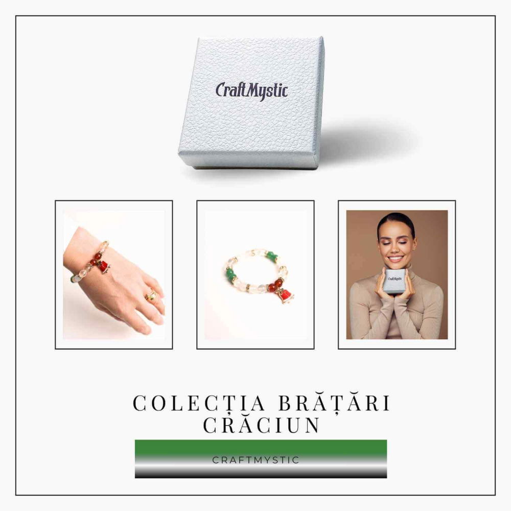 Bratara naturala Agat rosu, alb si aventurin verde cu accesoriu mixt - energie si protectie [7]