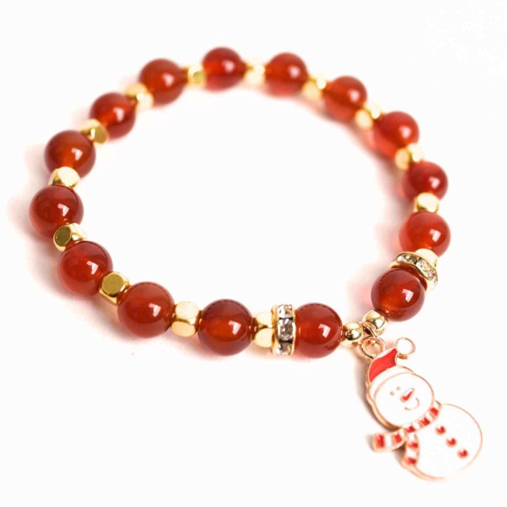 Bratara naturala Agat rosu 6mm cu accesoriu mixt - curaj si protectie [1]