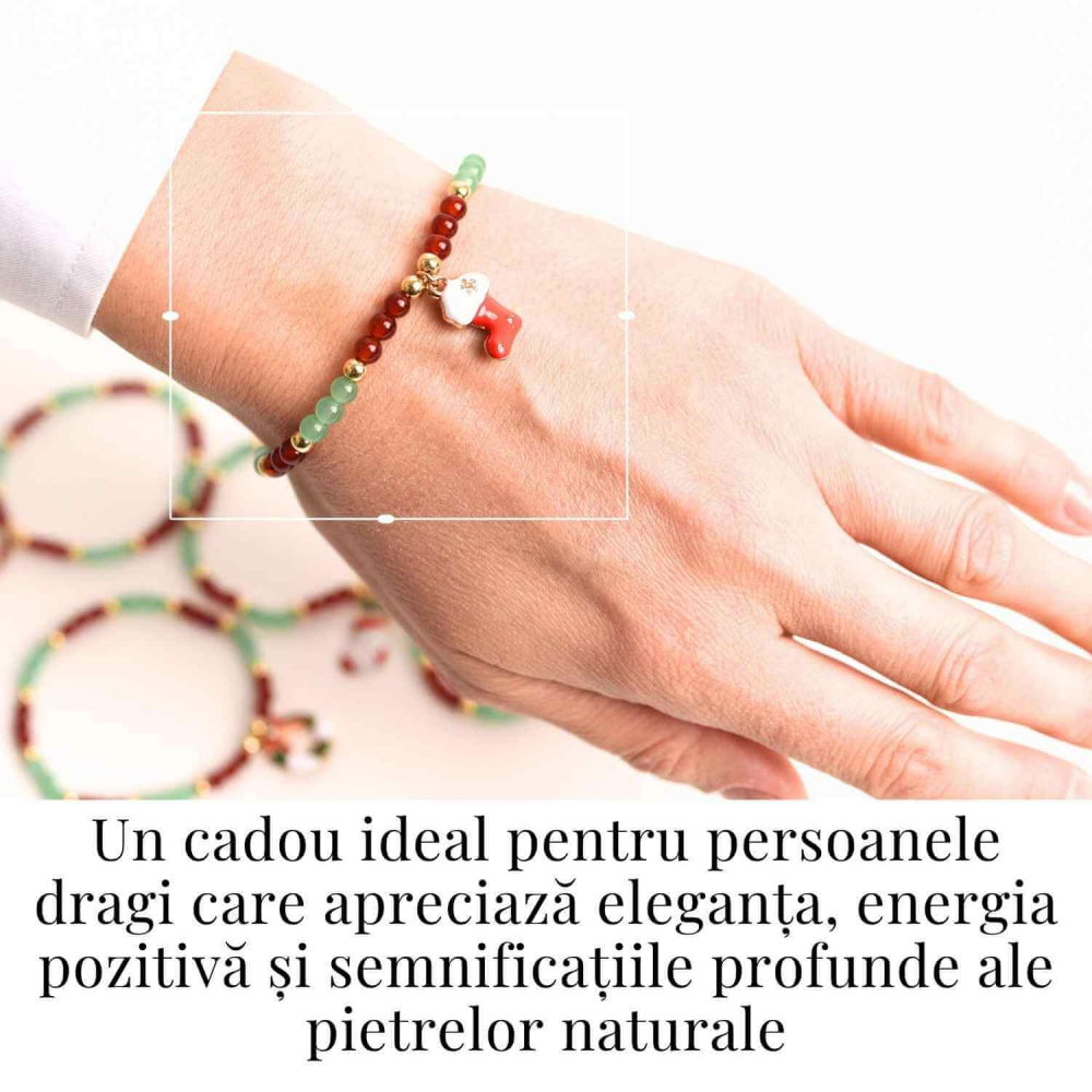 Bratara Agat rosu si aventurin verde accesoriu mix- eleganta si noroc [2]
