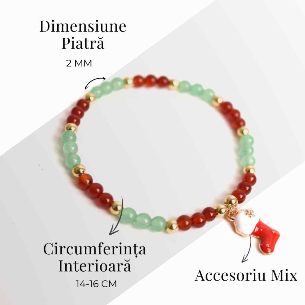 Bratara Agat rosu si aventurin verde accesoriu mix- eleganta si noroc [5]