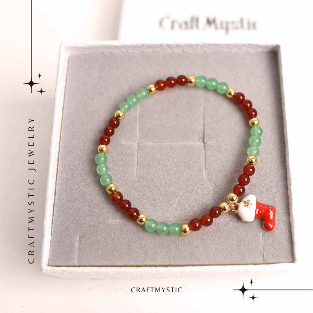 Bratara Agat rosu si aventurin verde accesoriu mix- eleganta si noroc [7]