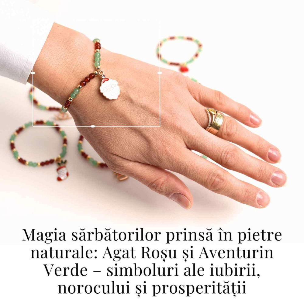 Bratara Agat Rosu si Aventurin Verde, Accesoriu Mix – Echilibru si Noroc [2]