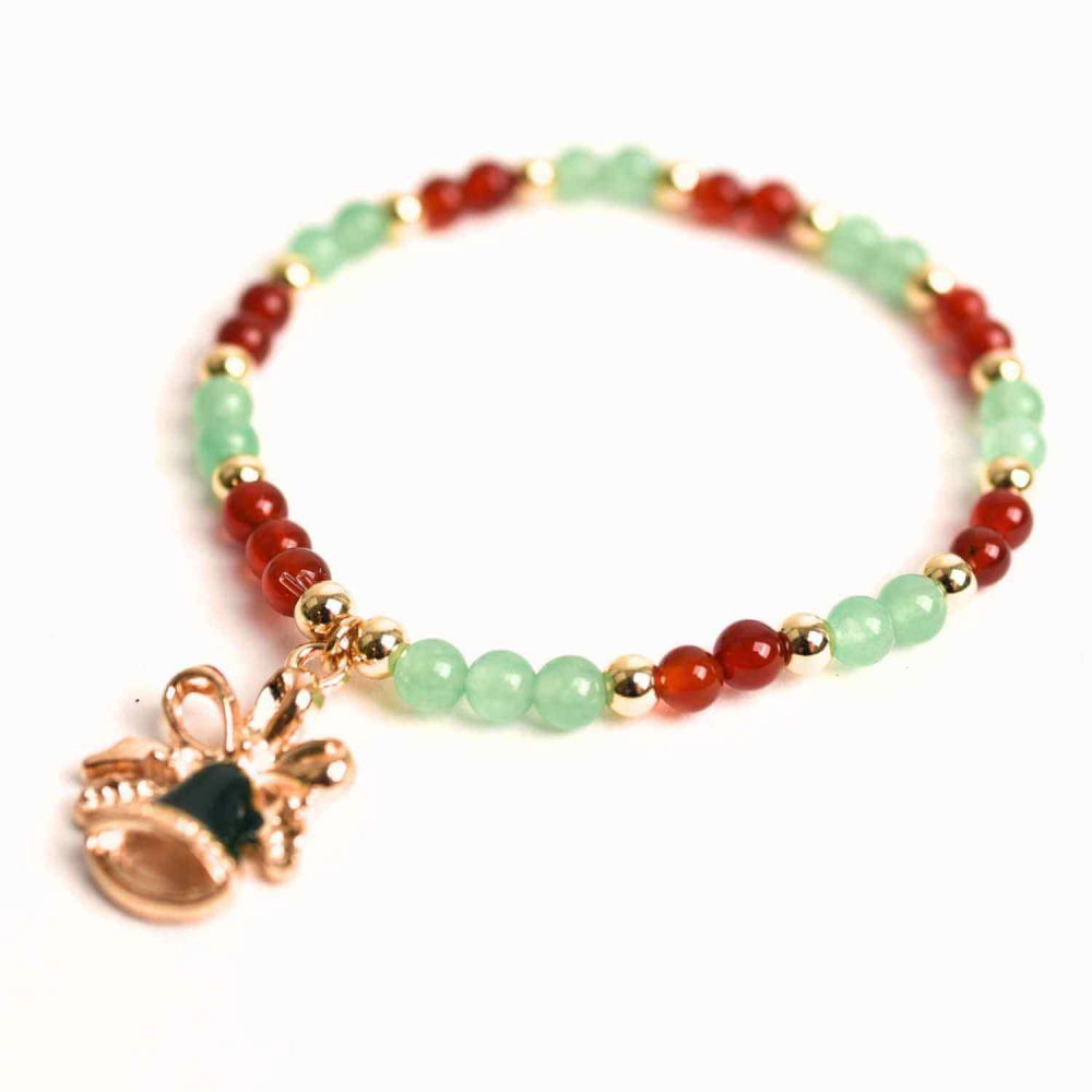 Bratara Agat Rosu si Aventurin Verde, Accesoriu Mix – Echilibru si Noroc [1]