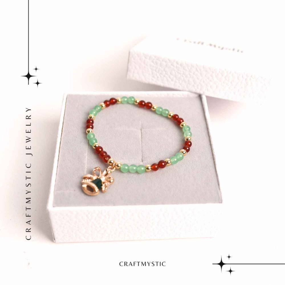 Bratara Agat Rosu si Aventurin Verde, Accesoriu Mix – Echilibru si Noroc [7]