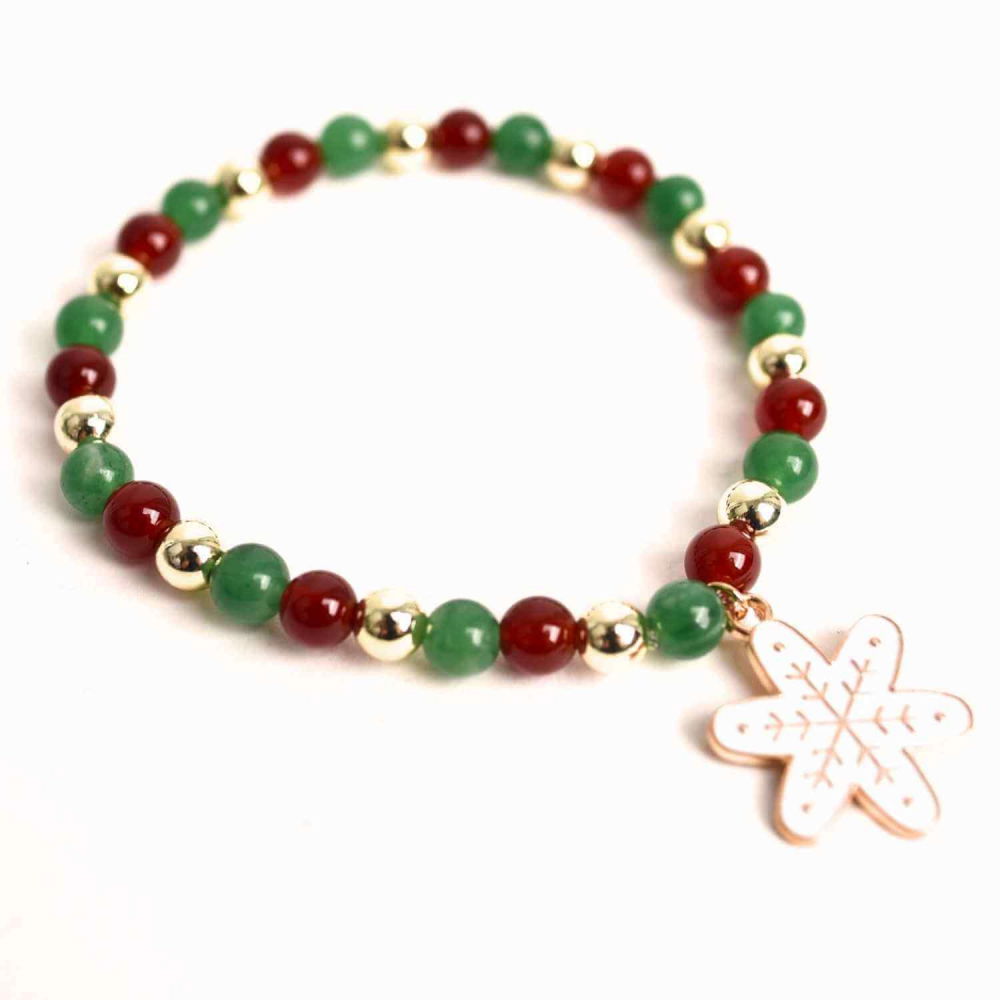 Bratara Agat rosu si aventurin verde 4mm cu accesoriu mixt - echilibru si noroc [1]