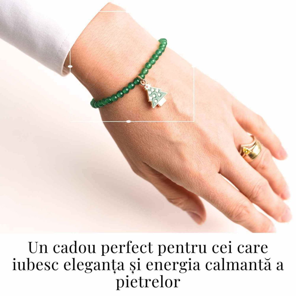 Bratara Agat Verde Pandantiv Bradut – Echilibru si Frumusete Naturala [2]