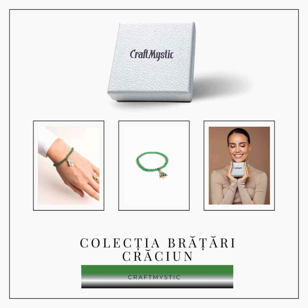 Bratara Agat Verde Pandantiv Bradut – Echilibru si Frumusete Naturala [7]