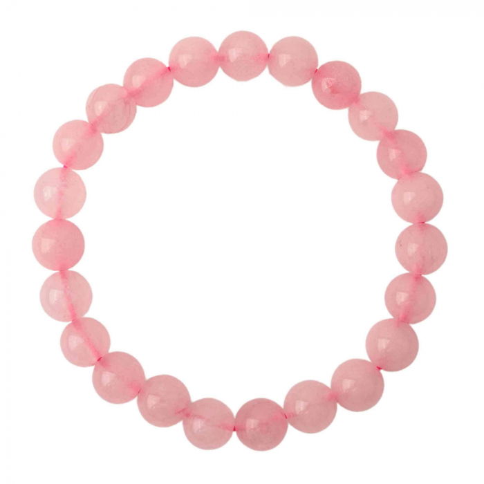 Bratara Elastica cu Margele de 8mm din Cuart Roz, Circumferinta 17 cm - Bijuterie Terapeutica si Cadou Elegant" [1]