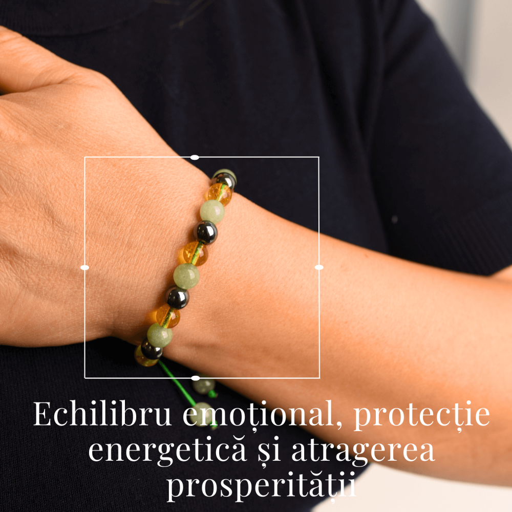 Bratara Ajustabila cu Citrin, Aventurin Verde si Hematit - Echilibru si Prosperitate [2]