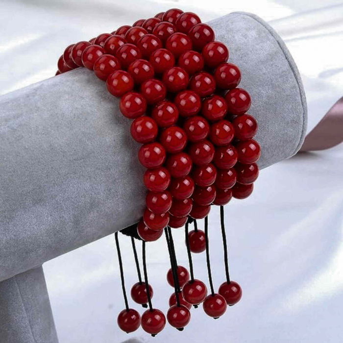 Bratara Ajustabila cu Margele de 8mm din Carneol Rosu Inchis, Circumferinta 19-24 cm - Accesoriu Energetic si Cadou Ideal [7]