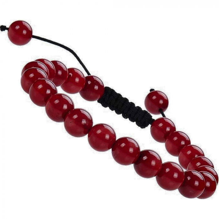 Bratara Ajustabila cu Margele de 8mm din Carneol Rosu Inchis, Circumferinta 19-24 cm - Accesoriu Energetic si Cadou Ideal [1]