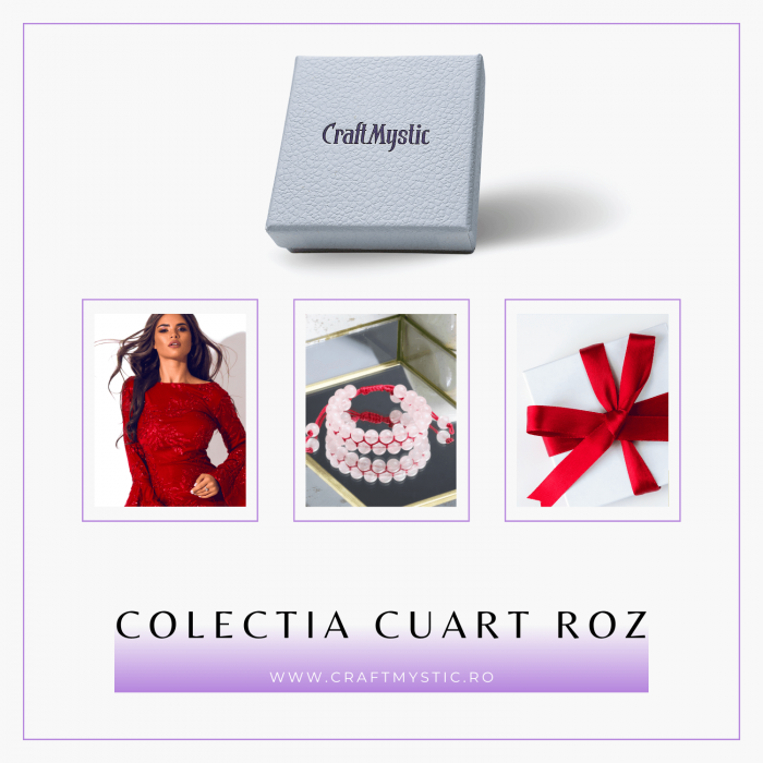 Bratara Dubla Reglabila din Cuart Roz Natural – Armonie si Dragoste [8]