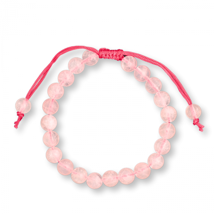 Bratara Simpla Reglabila din Cuart Roz Natural – Armonie Pura [1]