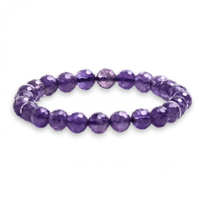 Bratara Eleganta Elastica cu Margele de 8mm Ametist Fatetat - Un Punct de Echilibru in Viata Ta [7]