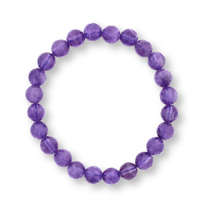 Bratara Eleganta Elastica cu Margele de 8mm Ametist Fatetat - Un Punct de Echilibru in Viata Ta [1]