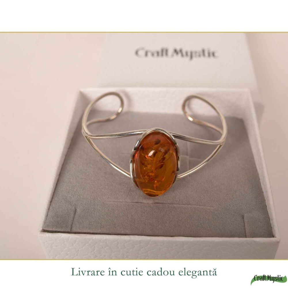 Bratara Argint 925 Ovala cu Chihlimbar Natural – Energie si Eleganta Clasica [6]