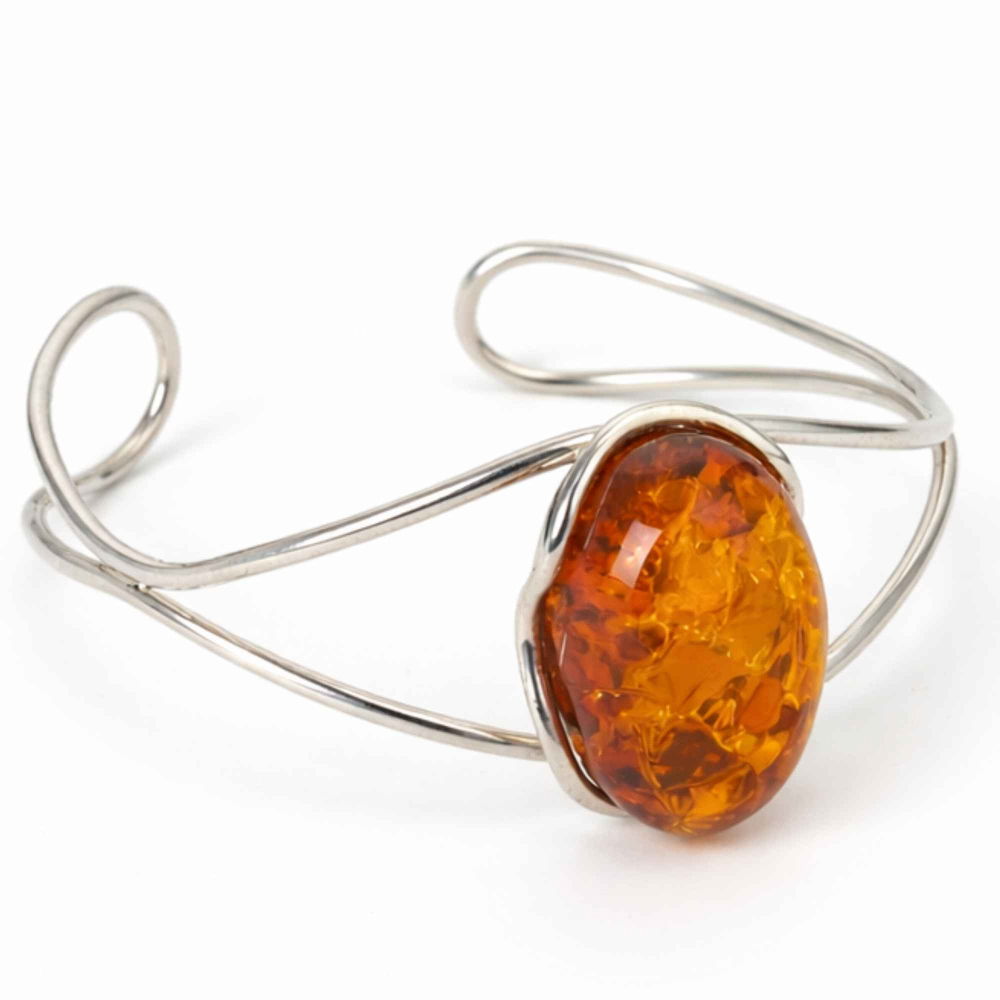 Bratara Argint 925 Ovala cu Chihlimbar Natural – Energie si Eleganta Clasica [1]