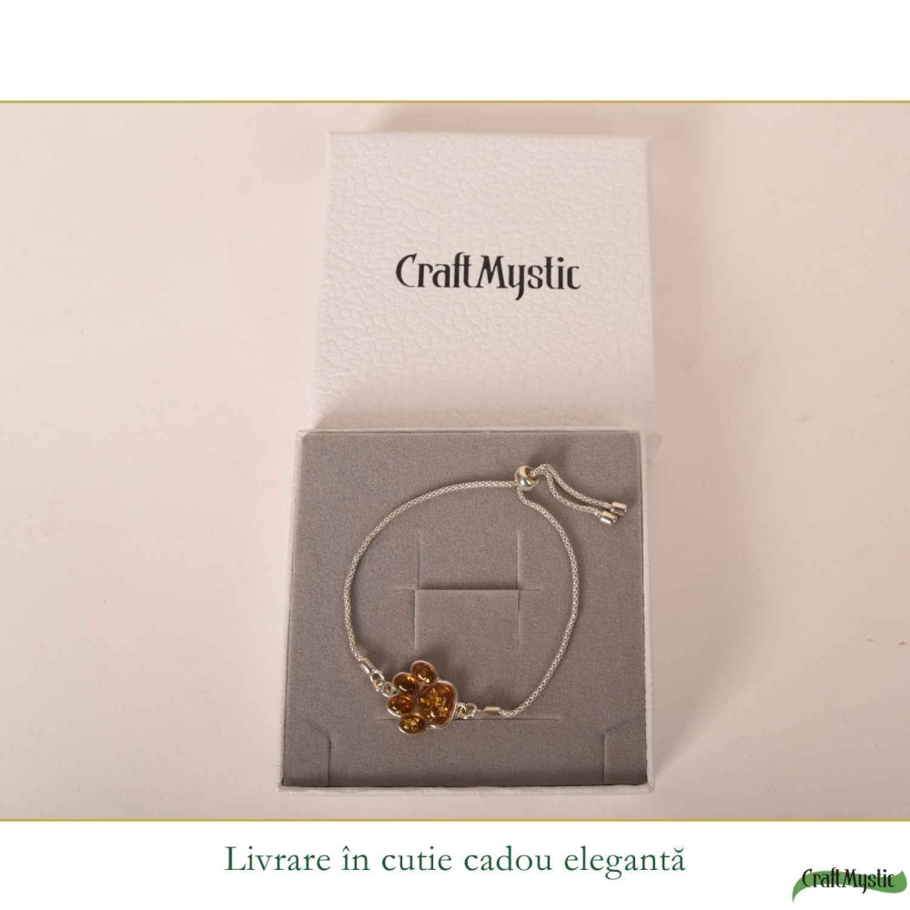 Bratara Argint 925 Labuta de Catel cu Chihlimbar Natural – Energie si Loialitate [6]