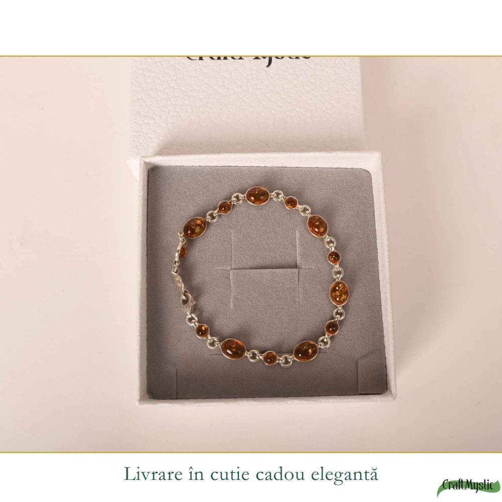 Bratara argint 925 cu chihlimbar oval si rotund – Caldura si echilibru interior [6]