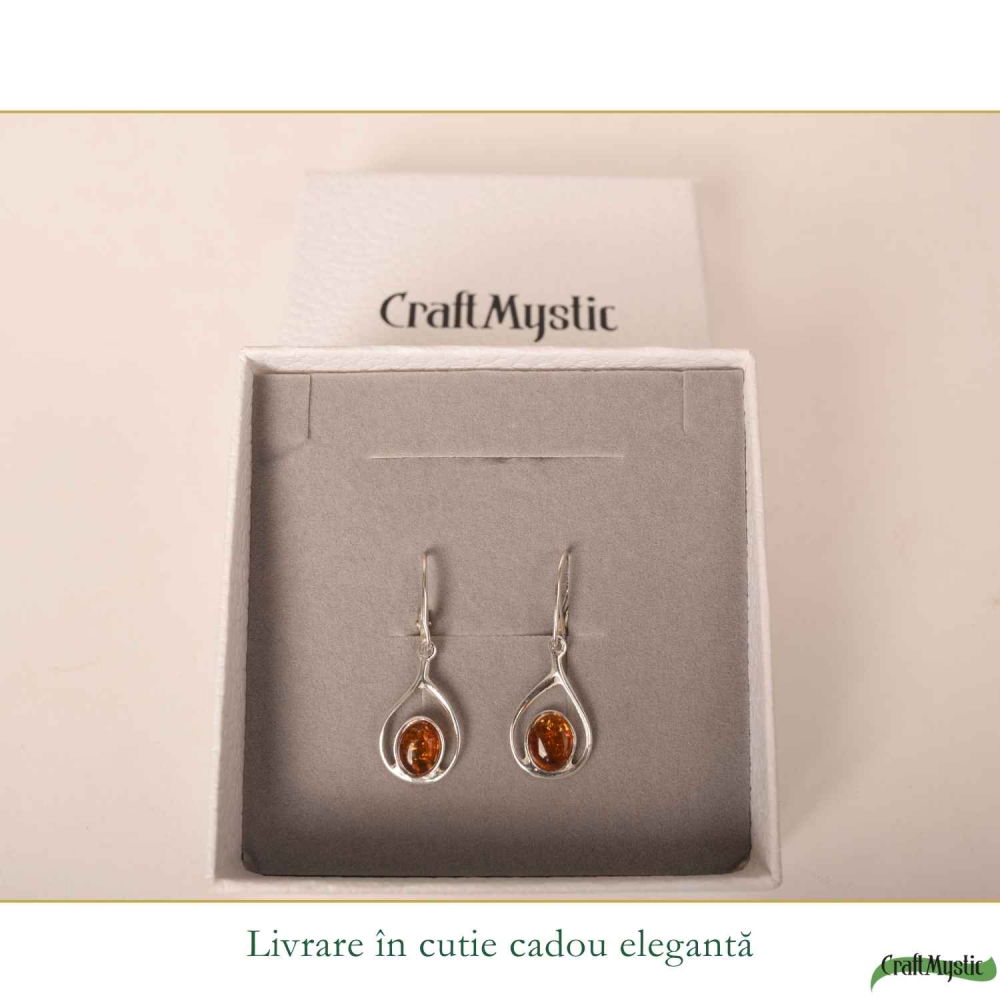 Cercei Argint 925 cu Chihlimbar – Eleganta Naturala si Energie Calda [6]