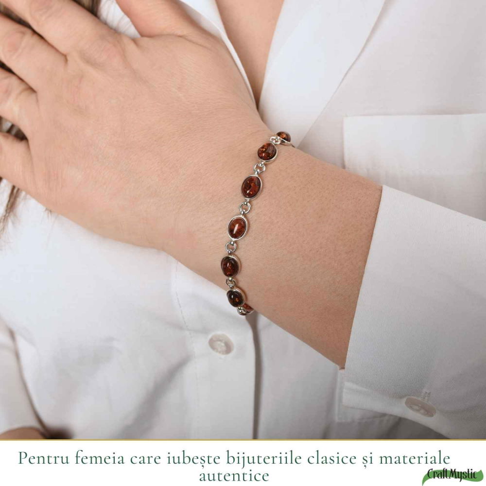 Bratara Argint 925 cu Chihlimbar Natural Oval – Eleganta si Caldura Solara [2]