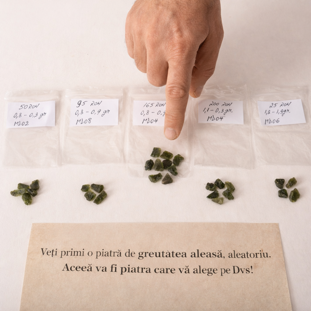 Moldavit natural brut din Cehia 0.3-0.4 grame - Piatra transformarii si protectiei spirituale [2]