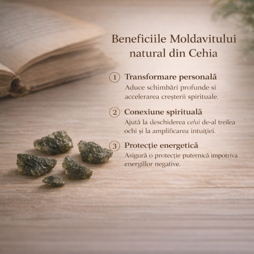 Moldavit natural brut din Cehia 0.3-0.4 grame - Piatra transformarii si protectiei spirituale [5]