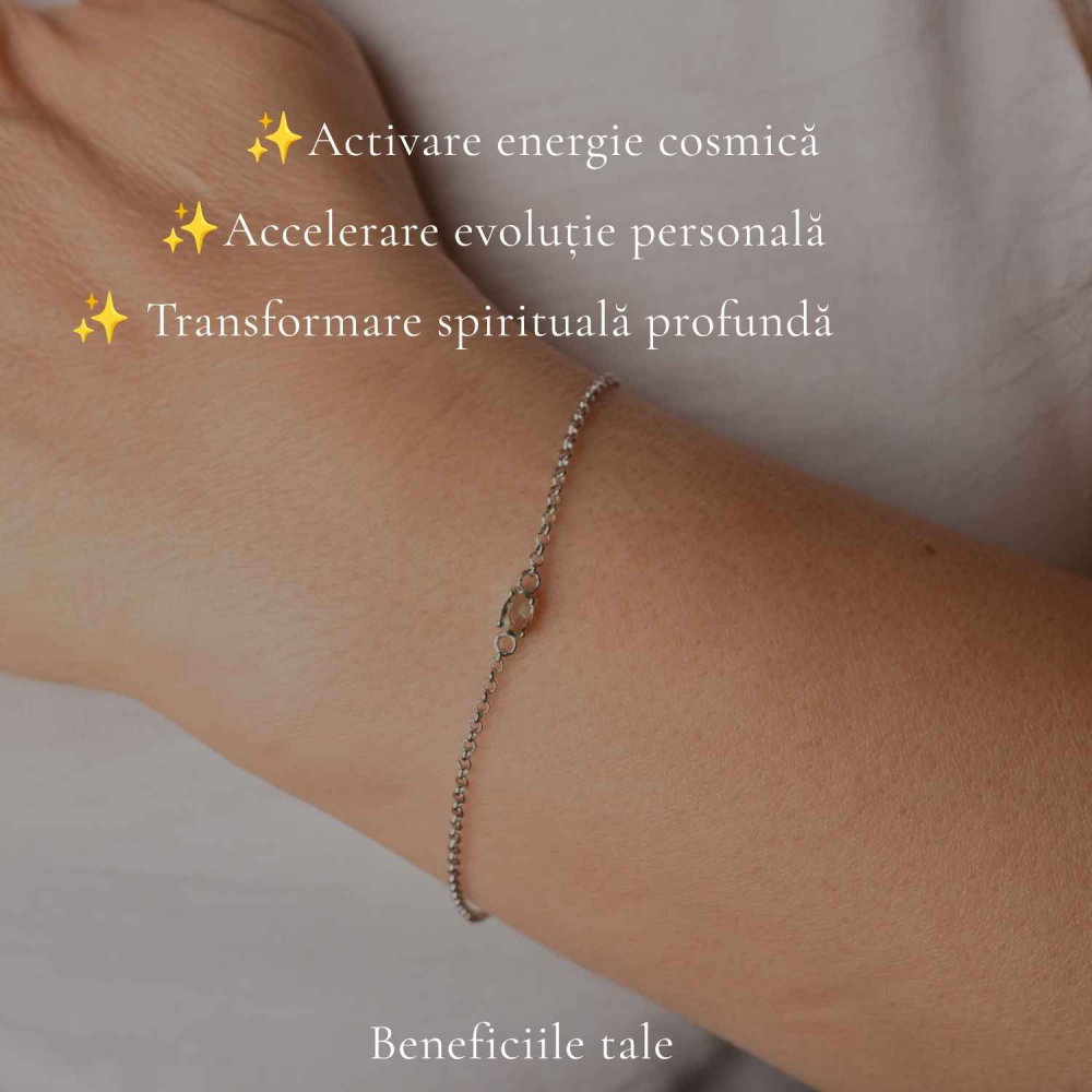 Bratara Argint 925 cu Moldavit Oval Natural – Intuitie si Evolutie Personala [3]
