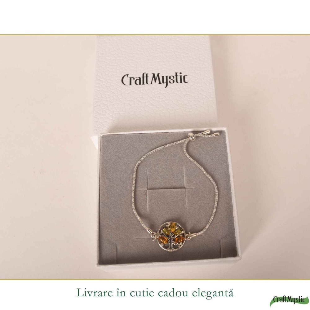 Bratara Argint 925 Arborele Vietii cu Chihlimbar Natural – Echilibru si Vitalitate [6]